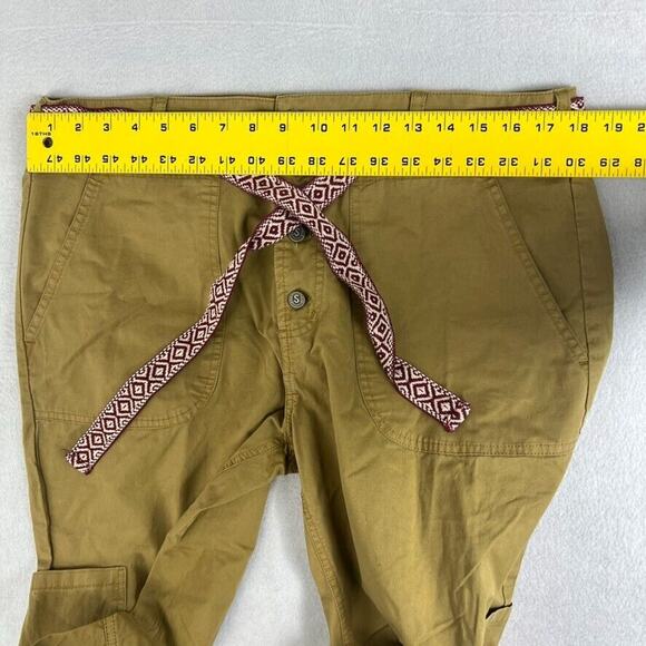 Sundance Catalog Pants Womens 12 Bronze Cargo Jogger Button Fly Belted - Picture 7 of 9